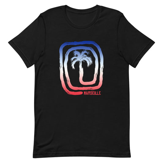 Cool Marseille France flag Beach Palm Tree Vacation Souvenir Unisex T-Shirt