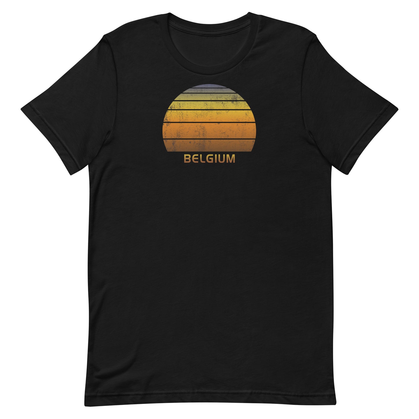 Retro Belgium Unisex T-Shirt Vintage Sunset Vacation Souvenir