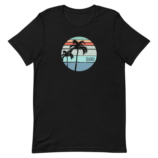 Cool Oahu Hawaii Palm Tree Vacation Souvenir Artistic Unisex T-Shirt