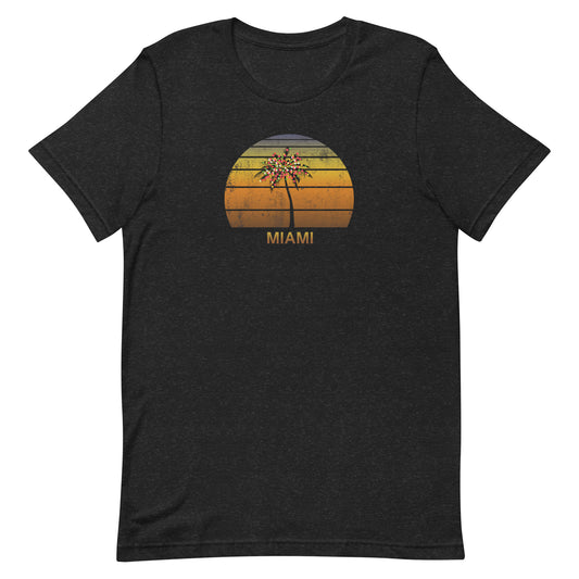 Retro Miami Florida Christmas Family Vacation Souvenir Sunset Beach Unisex T-Shirt