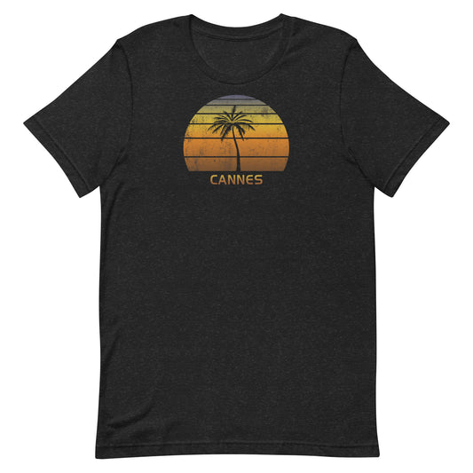 Retro Cannes France Vintage Sunset Beach Vacation Souvenir Unisex T-Shirt