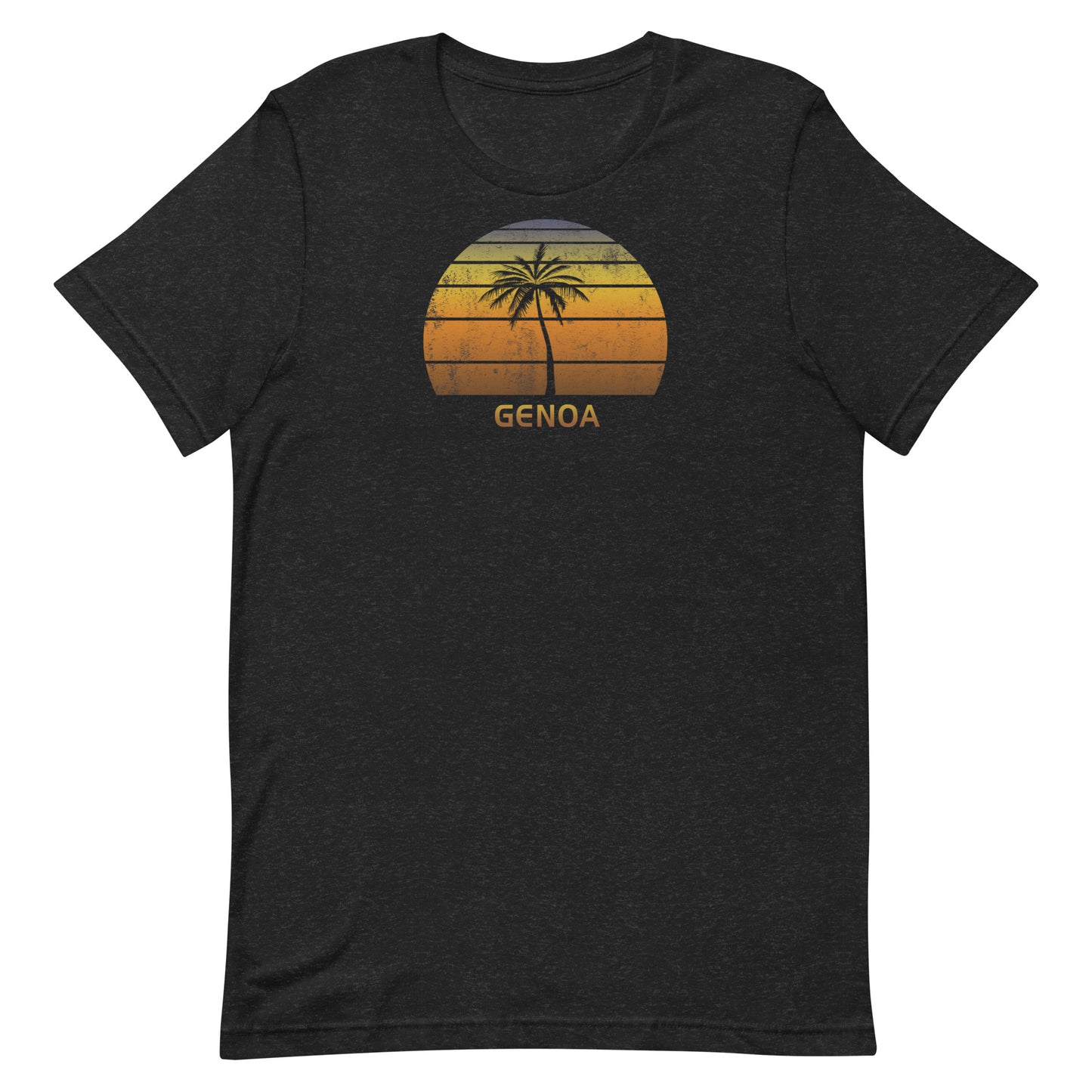 Retro Genoa Italy Vintage Sunset Beach Vacation Souvenir Unisex T-Shirt