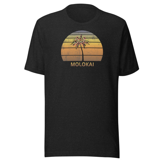 Retro Molokai Hawaii Christmas Family Vacation Souvenir Sunset Unisex T-Shirt