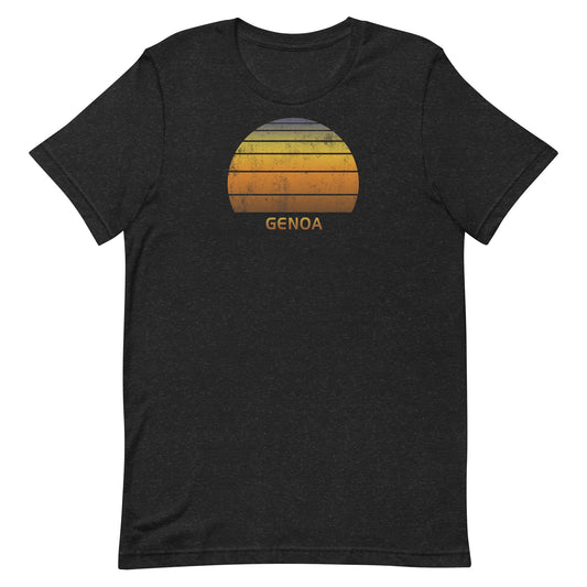 Retro Genoa Italy Vintage Sunset Vacation Souvenir Unisex T-Shirt