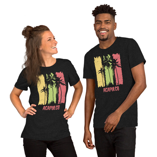 Acapulco Mexico Artistic Abstract Cool Palm Tree Unisex T-Shirt