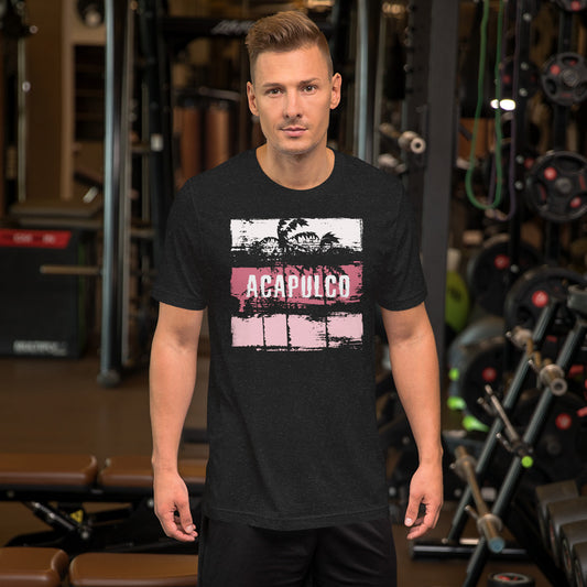 Acapulco Mexico Cool Artistic Abstract Beach Palm Tree Unisex T-Shirt