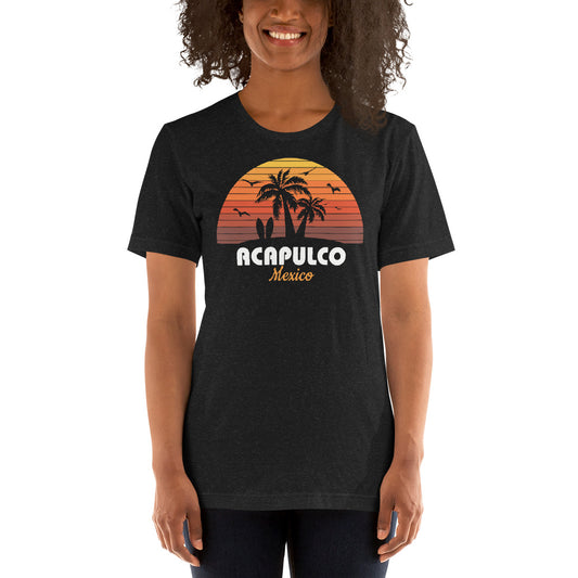 Acapulco Mexico Sunset Retro Beach Souvenir Unisex T-Shirt
