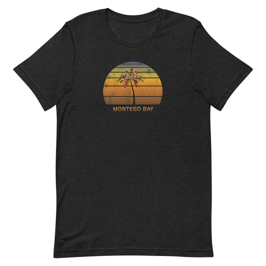 Retro Montego Bay Jamaica Christmas Family Vacation Souvenir Sunset Unisex T-Shirt