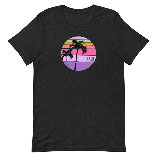 Cool Maui Hawaii Palm Tree Artistic Vacation Souvenir Unisex T-Shirt