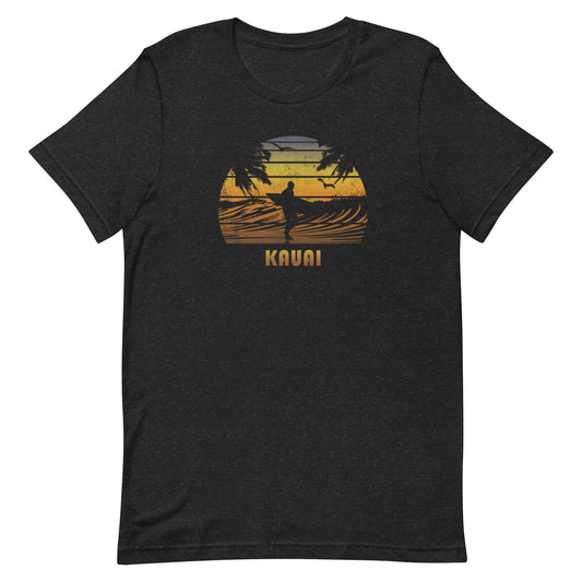 Retro Kauai Hawaii Surfing Fan Surfer Beach Sunset Souvenir Gift Unisex T-Shirt