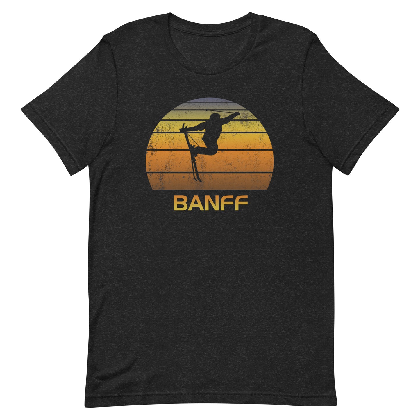 Retro Banff Canada Ski Fan Skier Gift Skiing Sunset Vintage Sunrise Unisex T-Shirt