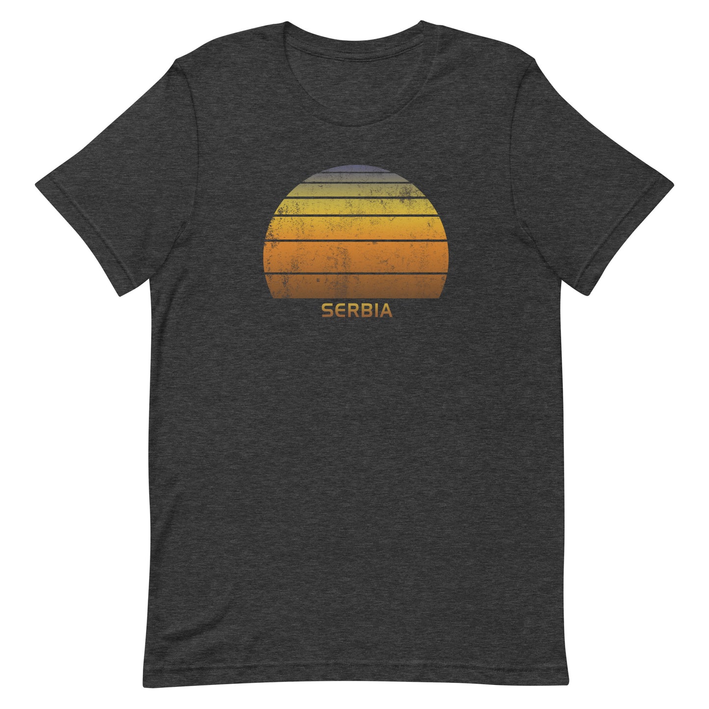 Retro Serbia Sunset Native Vacation Souvenir Stylish Unisex T-Shirt