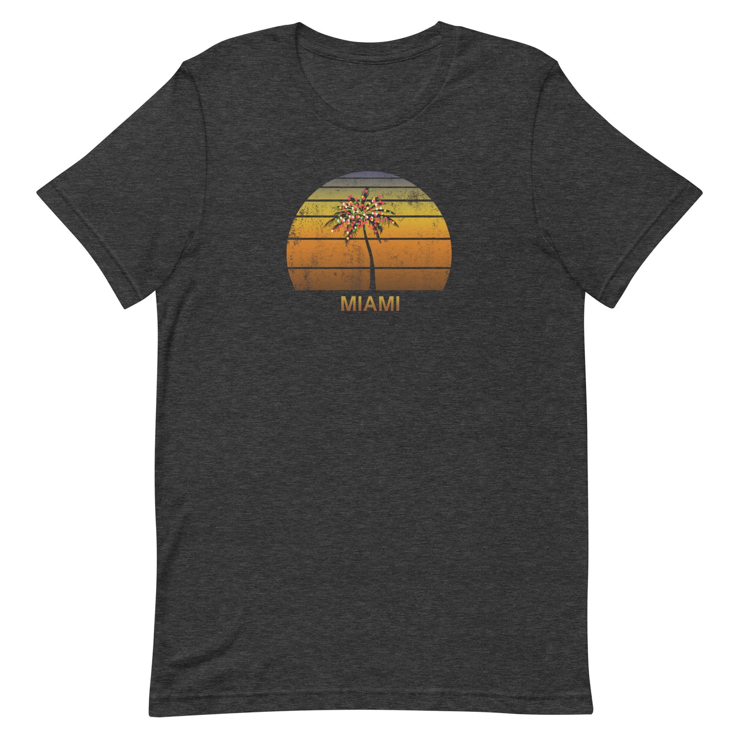 Retro Miami Florida Christmas Family Vacation Souvenir Sunset Beach Unisex T-Shirt