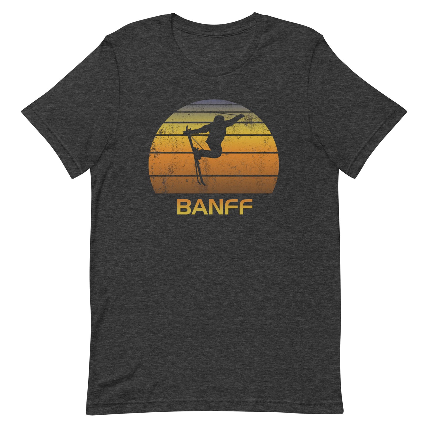 Retro Banff Canada Ski Fan Skier Gift Skiing Sunset Vintage Sunrise Unisex T-Shirt