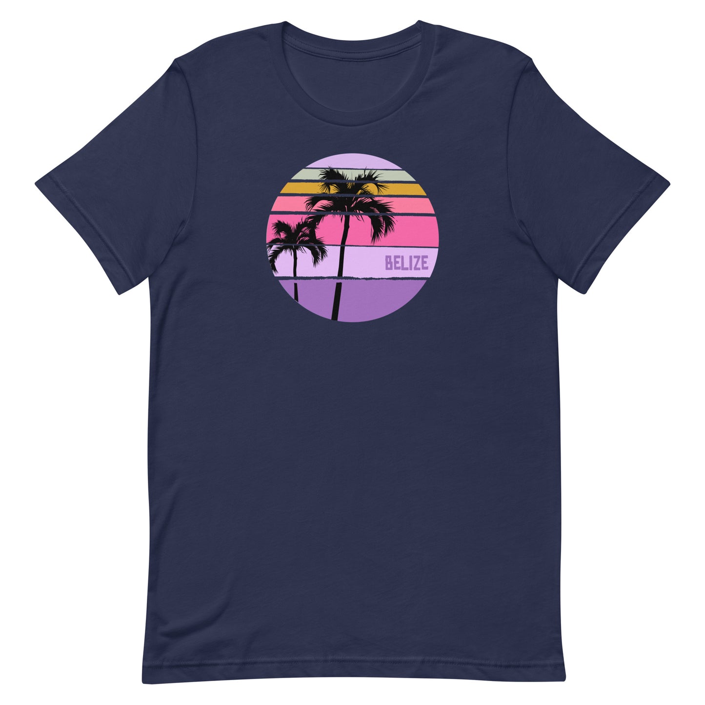 Cool Belize Palm Tree Artistic Vacation Souvenir Unisex T-Shirt