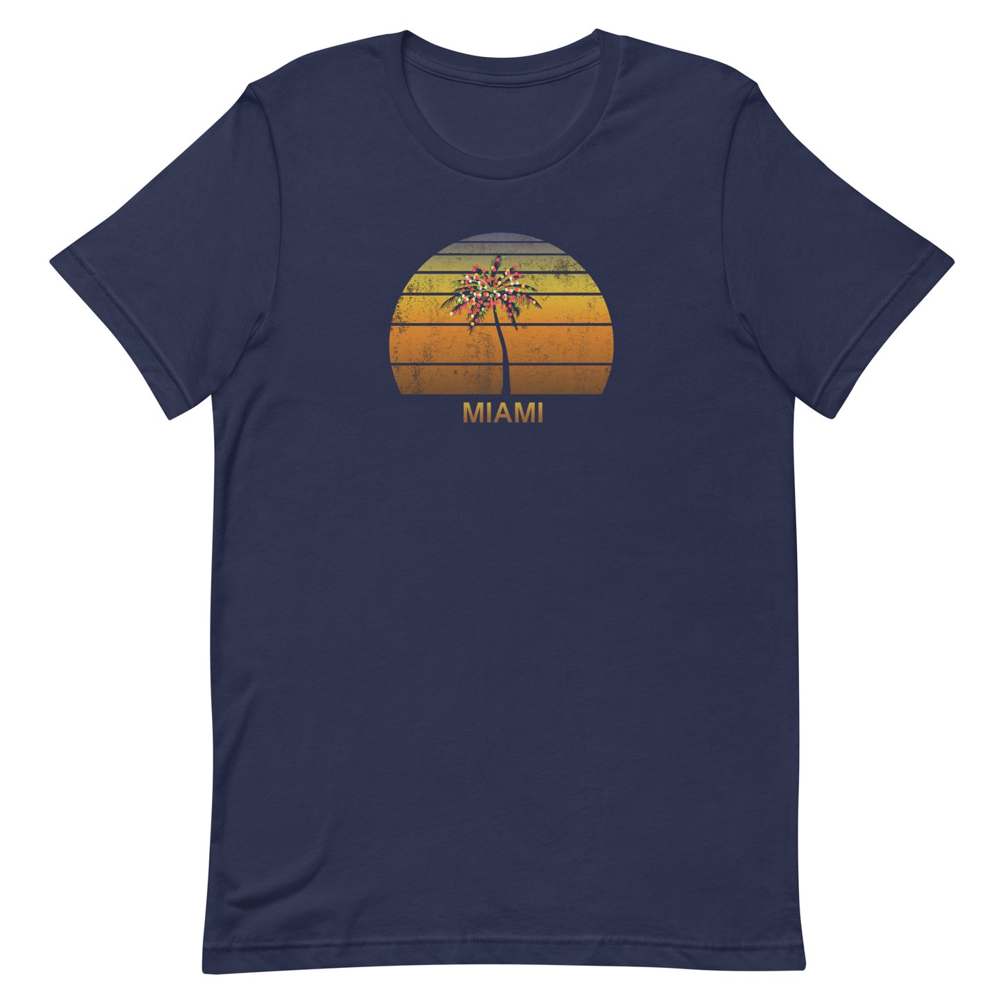 Retro Miami Florida Christmas Family Vacation Souvenir Sunset Beach Unisex T-Shirt