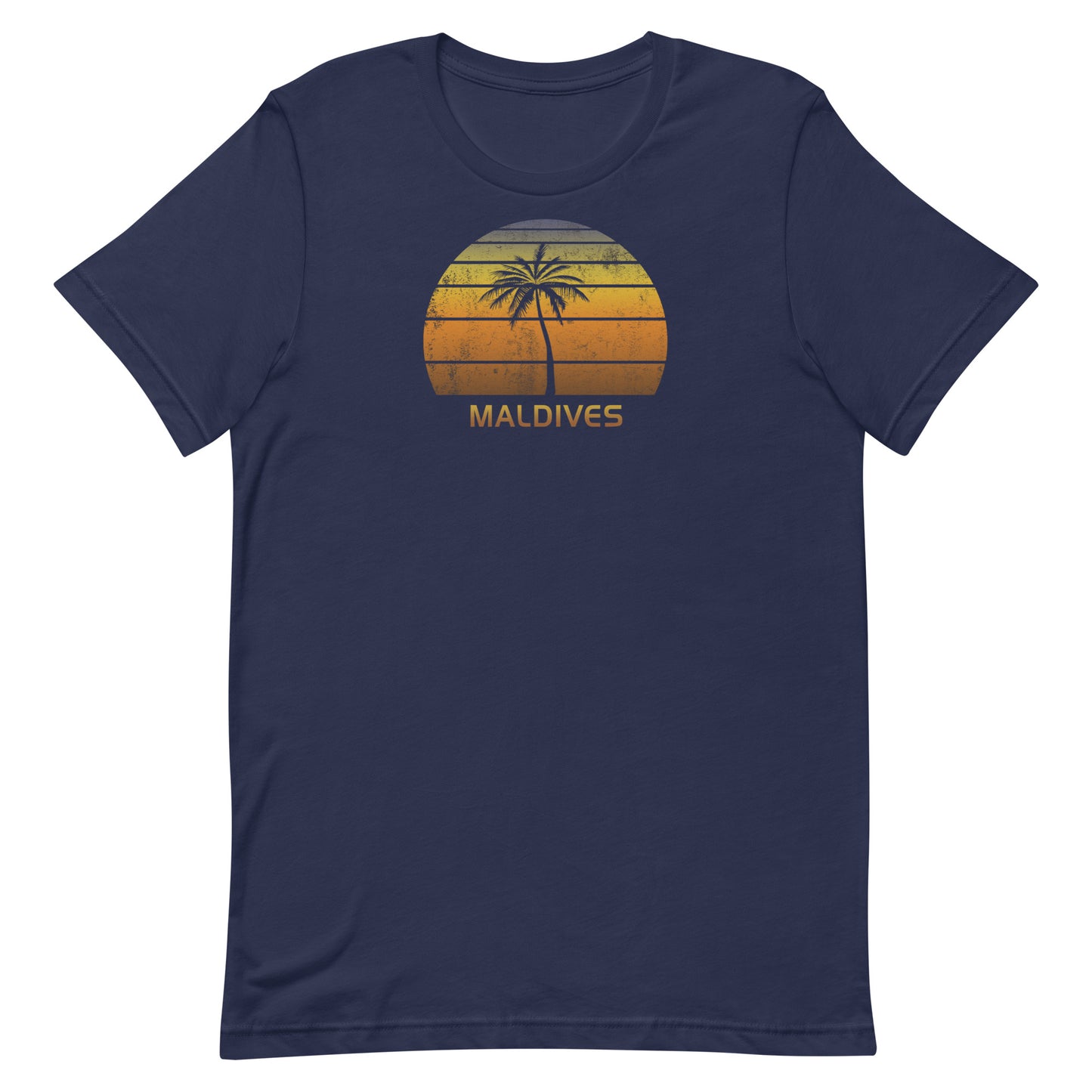 Retro Maldives Vintage Sunset Beach Vacation Souvenir Unisex T-Shirt