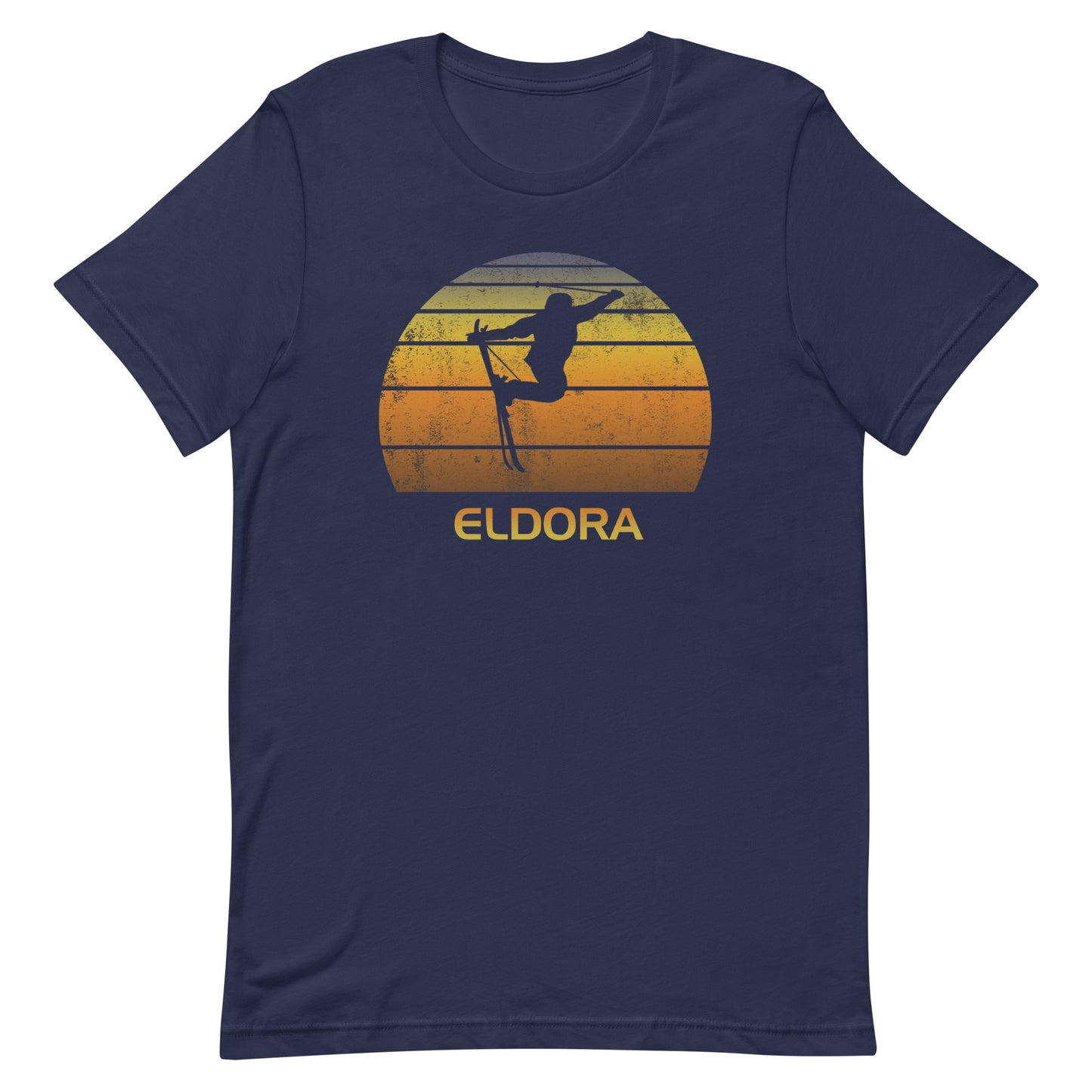 Retro Eldora Ski Fan Skier Gift Skiing Sunset Vintage Sunrise Unisex T-Shirt