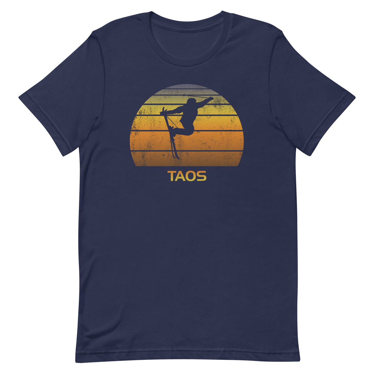 Retro Taos New Mexico Ski Fan Skier Gift Skiing Sunset Vintage Sunrise Unisex T-Shirt