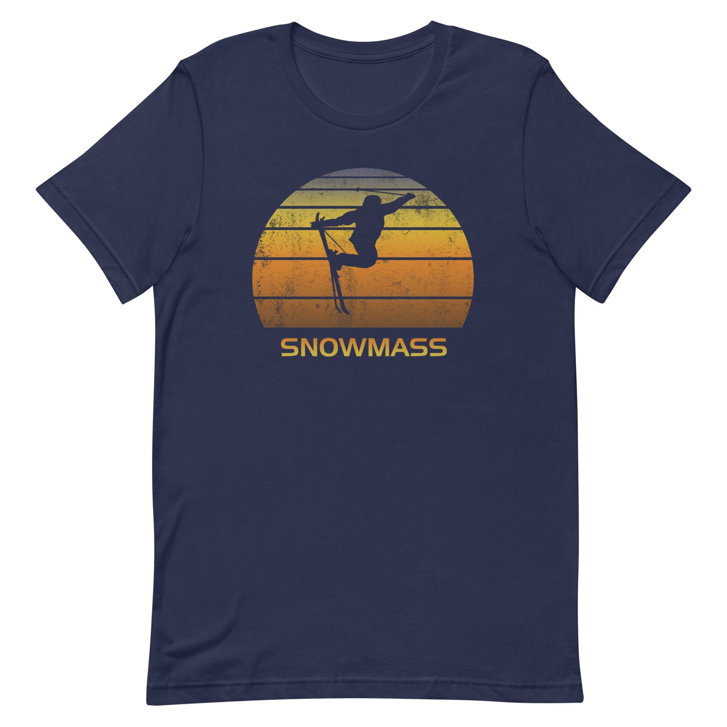 Retro Snowmass Colorado Ski Fan Skier Gift Skiing Sunset Vintage Sunrise Unisex T-Shirt