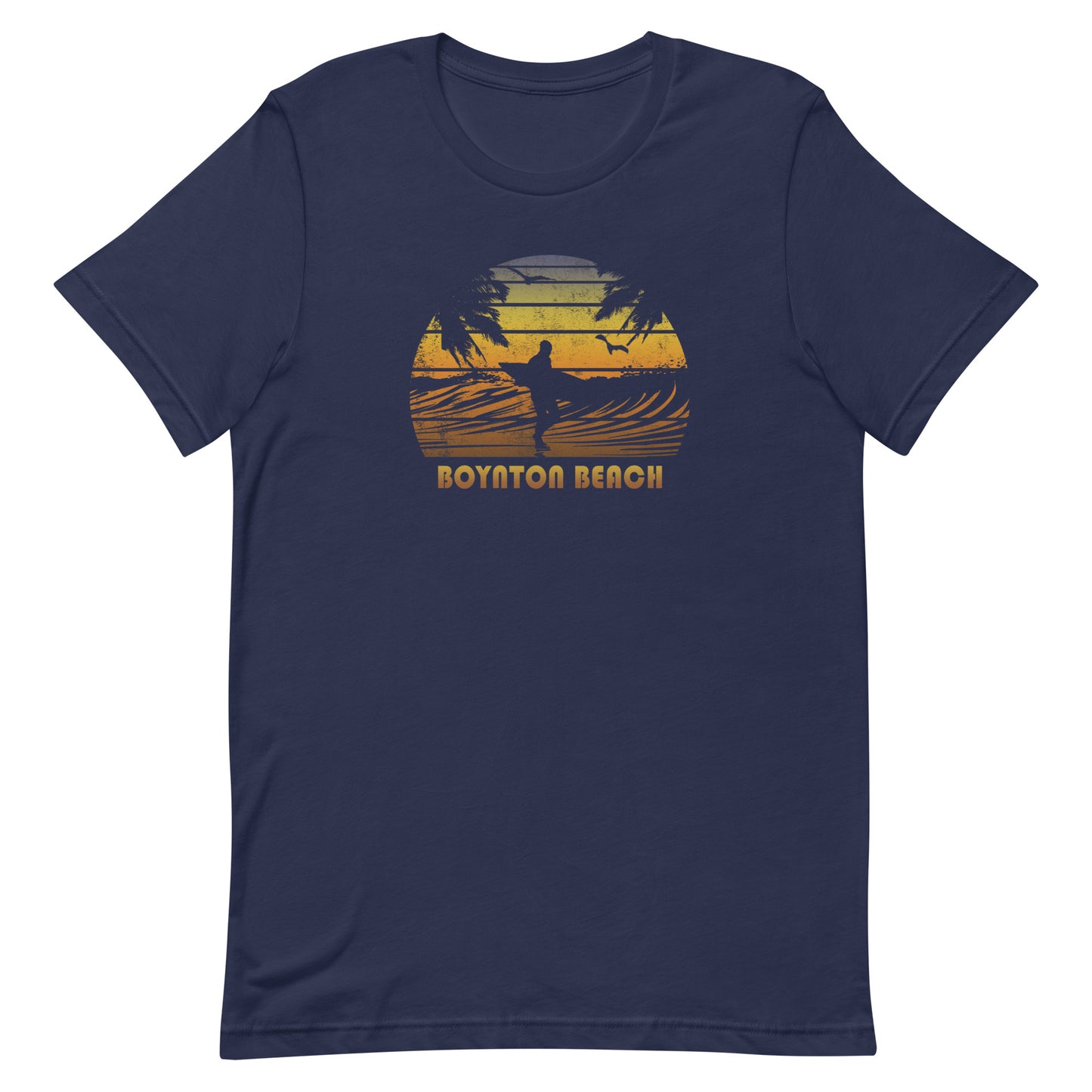 Retro Boynton Beach Florida Surfing Fan Surfer Sunset Souvenir Unisex T-Shirt