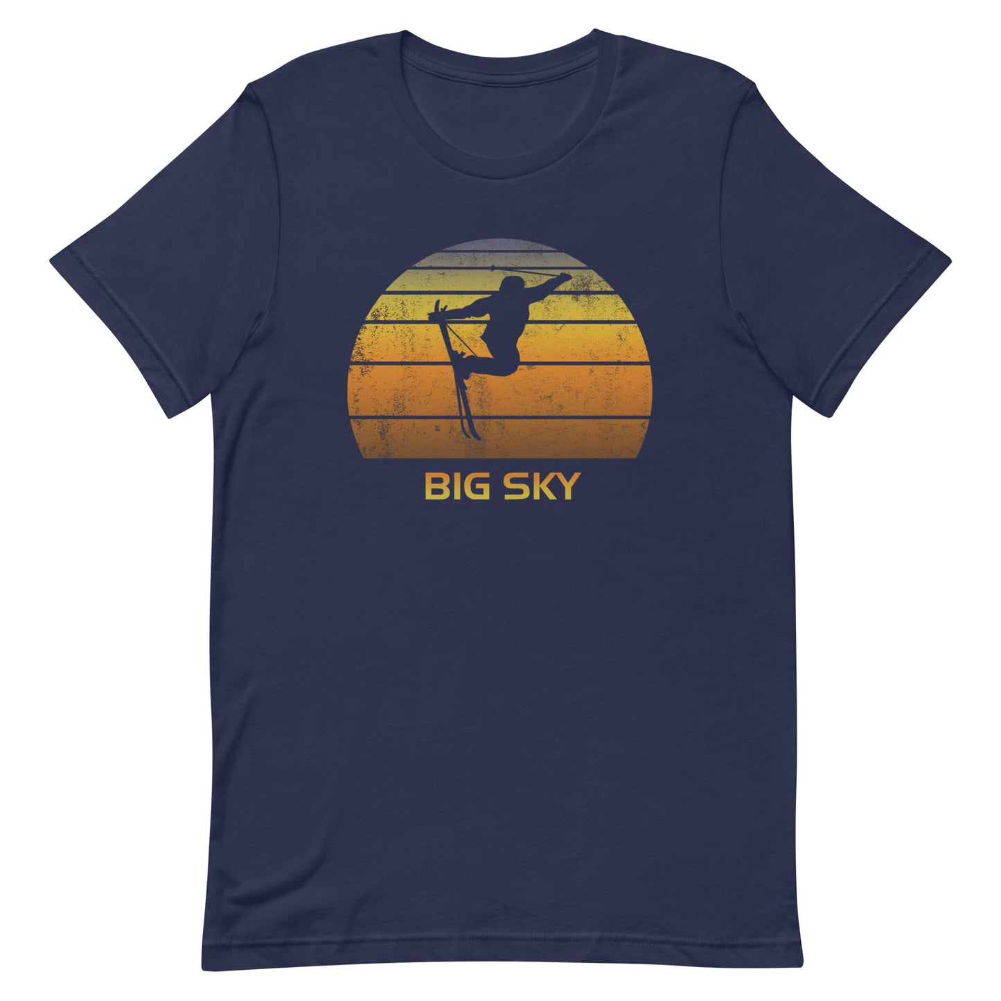 Retro Big Sky Montana Ski Fan Unisex T-Shirt Skier Gift Skiing Sunset Vintage Sunrise