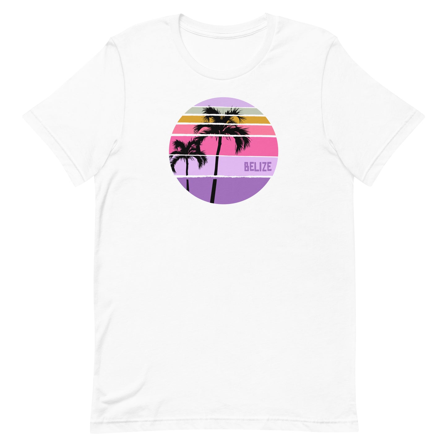 Cool Belize Palm Tree Artistic Vacation Souvenir Unisex T-Shirt