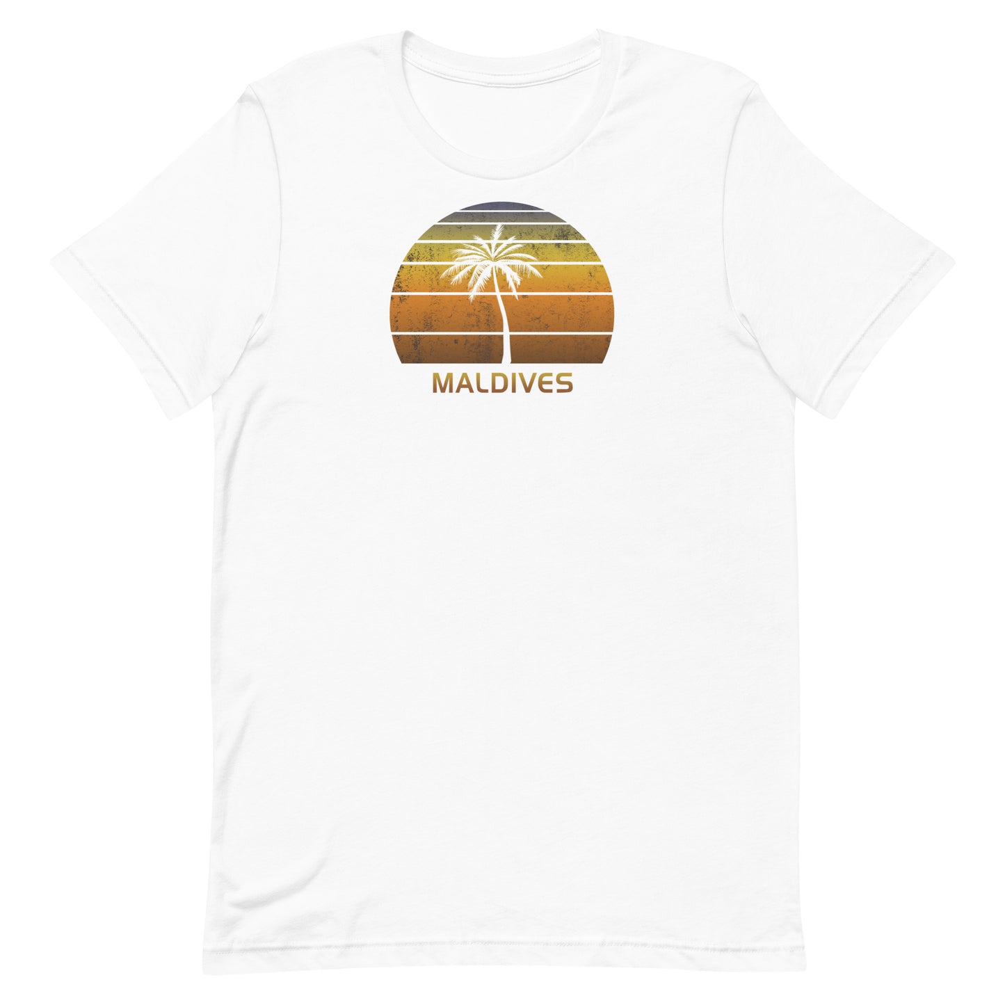 Retro Maldives Vintage Sunset Beach Vacation Souvenir Unisex T-Shirt