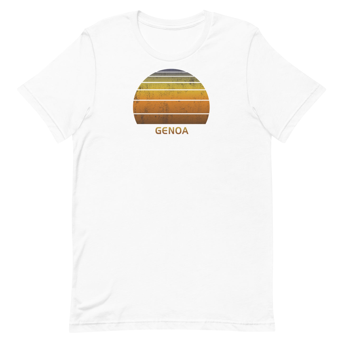 Retro Genoa Italy Vintage Sunset Vacation Souvenir Unisex T-Shirt