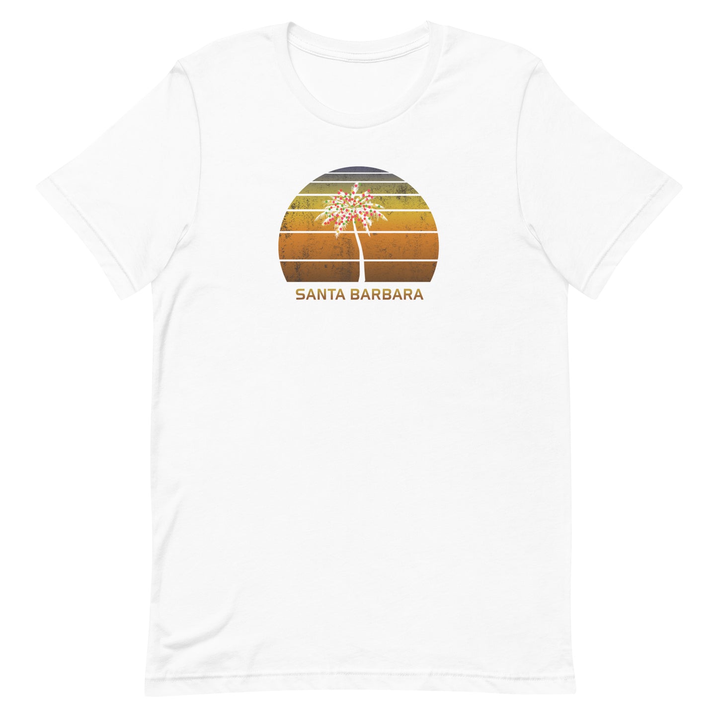 Retro Santa Barbara California Christmas Family Vacation Souvenir Unisex T-Shirt