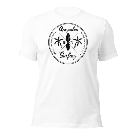 Retro Acapulco Mexico Beach Surfing Fan Vacation Souvenir Unisex T-Shirt