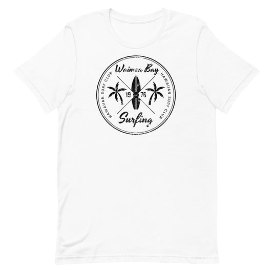 Retro Waimea Bay Oahu Hawaii Beach Surfing Fan Vacation Souvenir Unisex T-Shirt