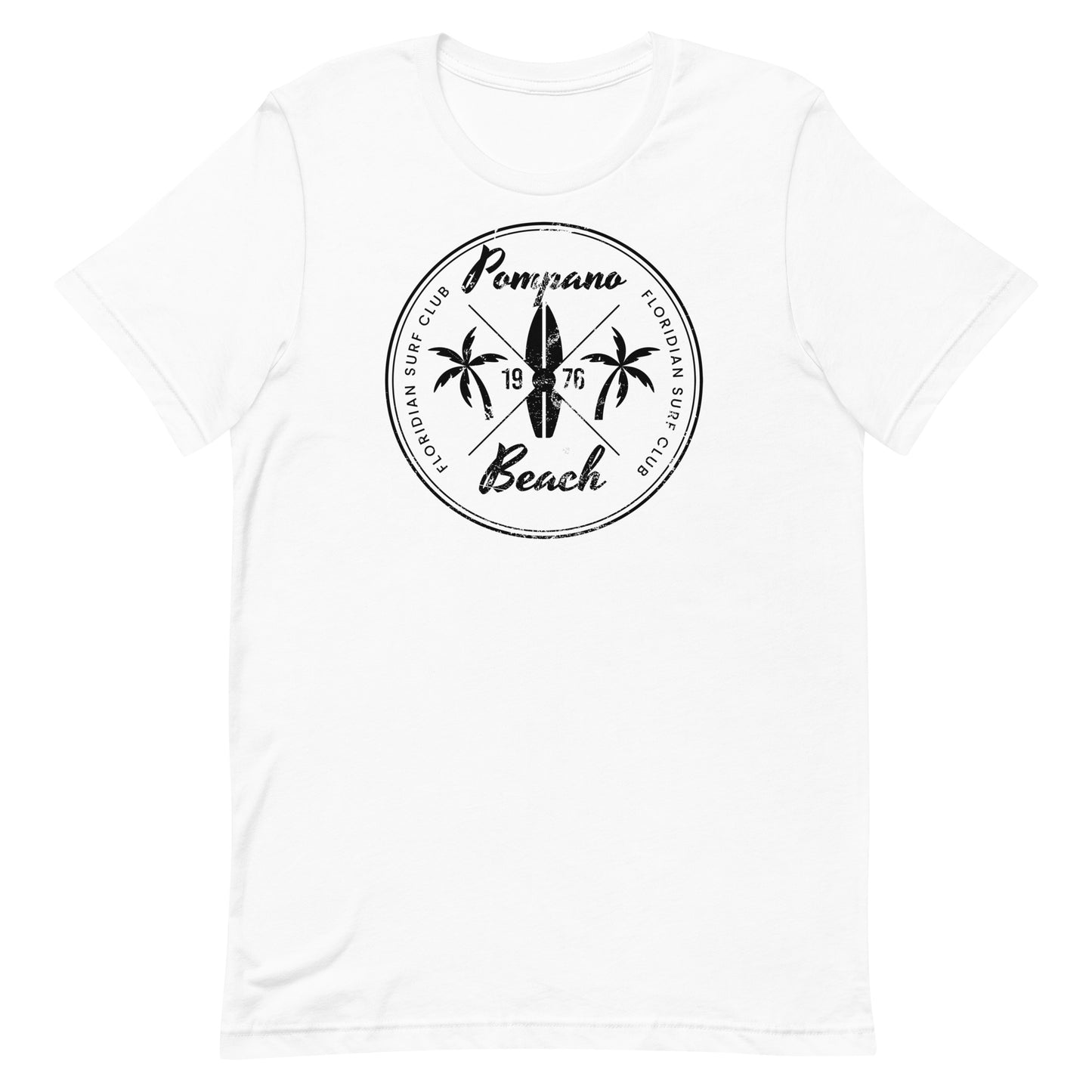 Retro Pompano Beach Florida Surfing Fan Vacation Souvenir Unisex T-Shirt