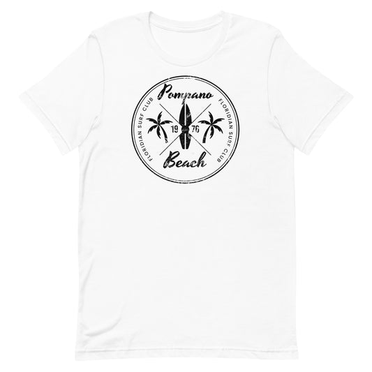 Retro Pompano Beach Florida Surfing Fan Vacation Souvenir Unisex T-Shirt