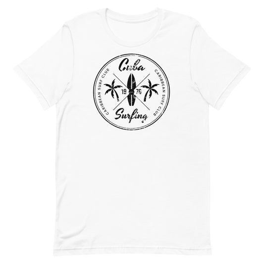 Retro Cuba Beach Surfing Fan Vacation Souvenir Unisex T-Shirt