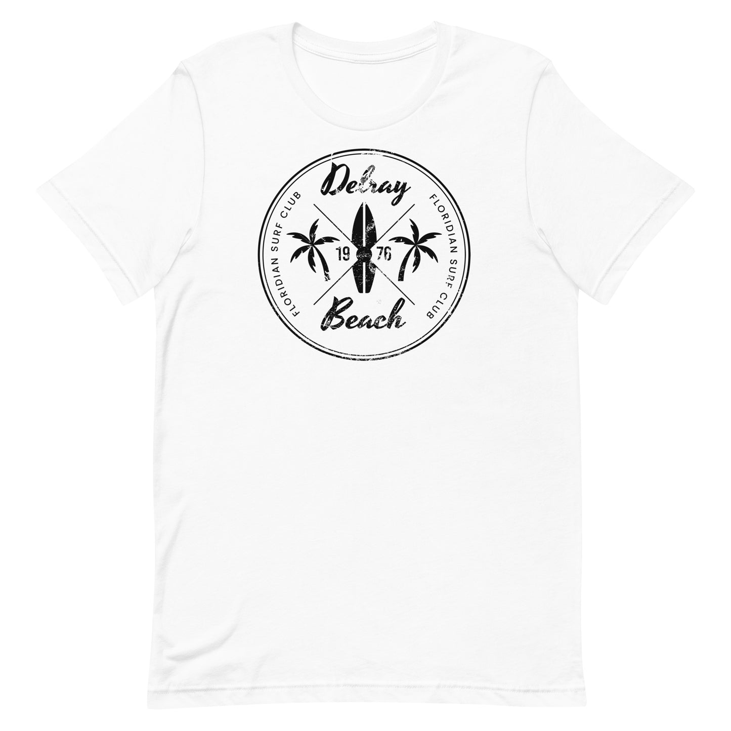 Retro Delray Beach Florida Surfing Fan Vacation Souvenir Unisex T-Shirt