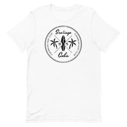 Retro Santiago de Cuba Beach Surfing Fan Vacation Souvenir Unisex T-Shirt
