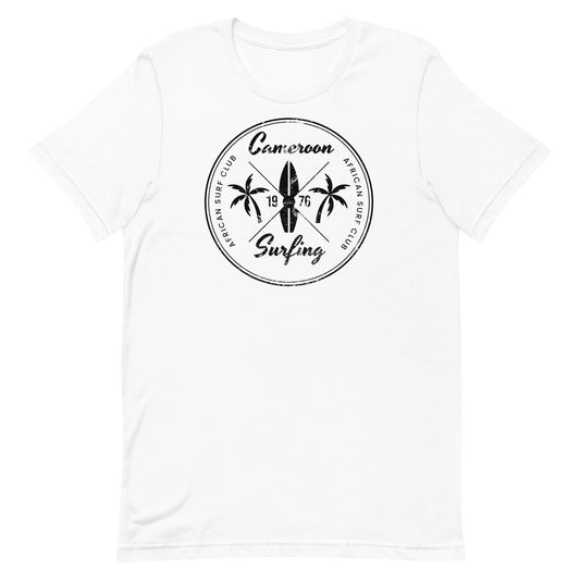 Retro Cameroon Africa Beach Surfing Fan Vacation Souvenir Unisex T-Shirt