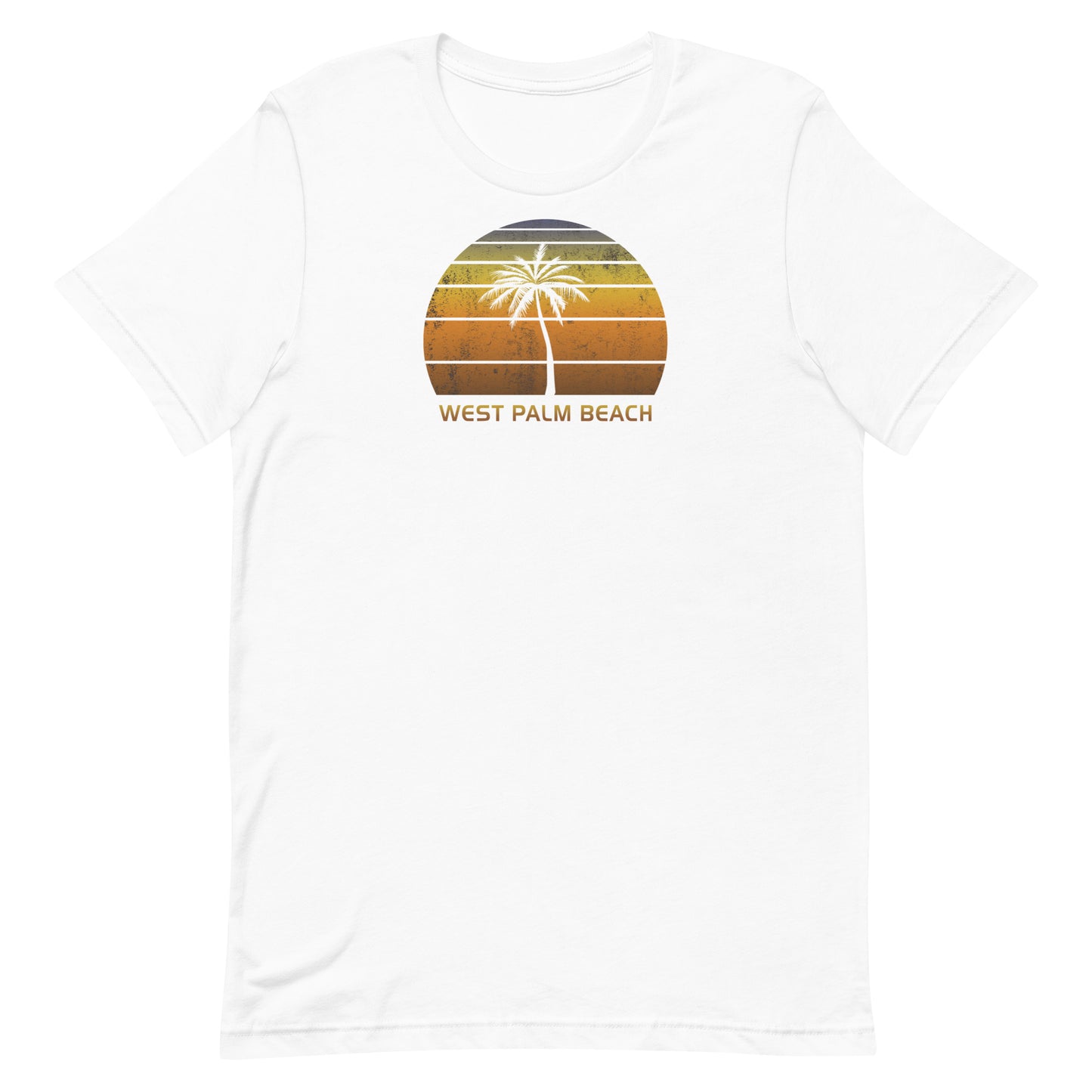 Retro West Palm Beach Florida Vintage Sunset Vacation Souvenir Unisex T-Shirt