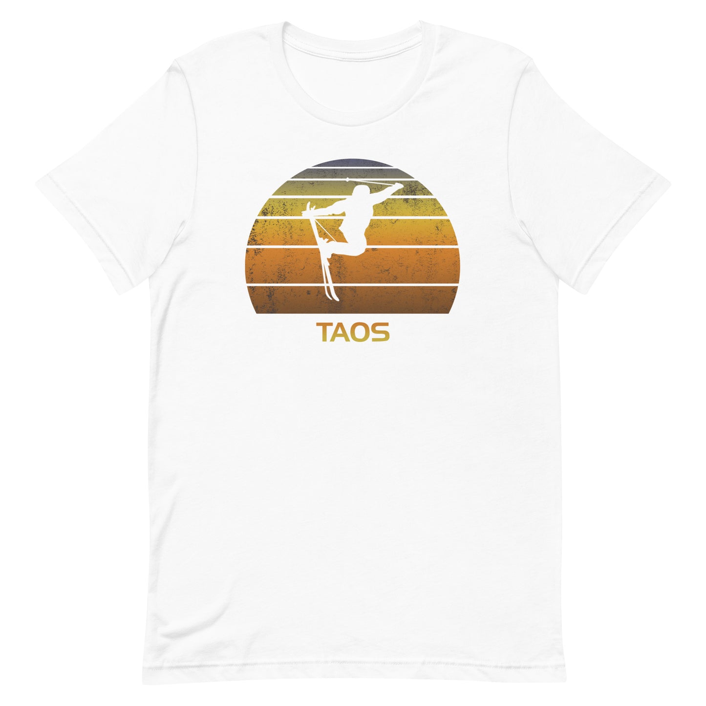 Retro Taos New Mexico Ski Fan Skier Gift Skiing Sunset Vintage Sunrise Unisex T-Shirt
