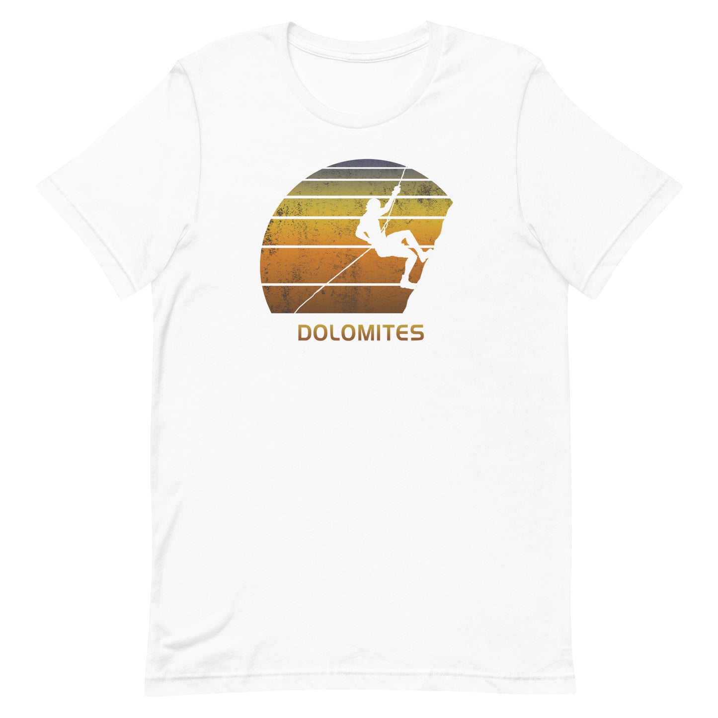 Retro Dolomites Italy Rock Climbing Fan Bouldering Climber Unisex T-Shirt