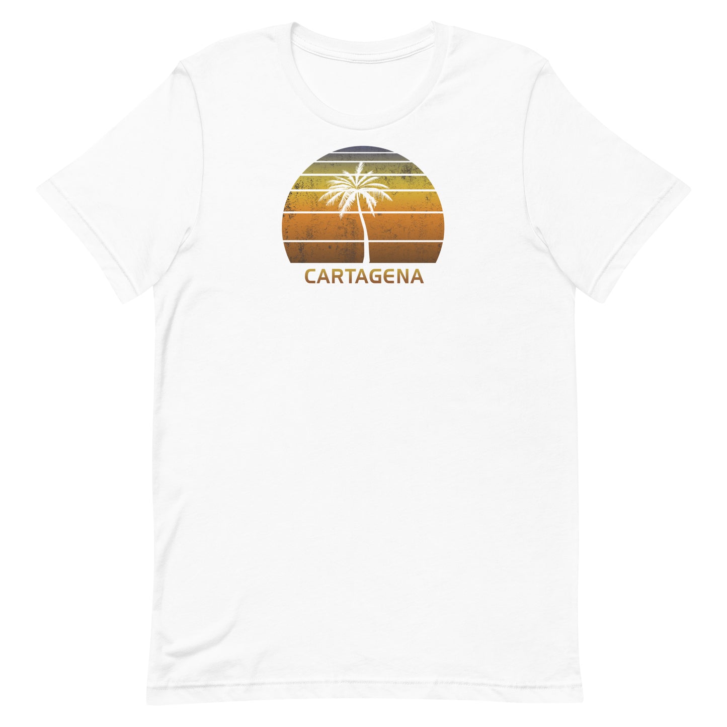 Retro Cartagena Colombia Vintage Sunset Beach Vacation Souvenir Unisex T-Shirt