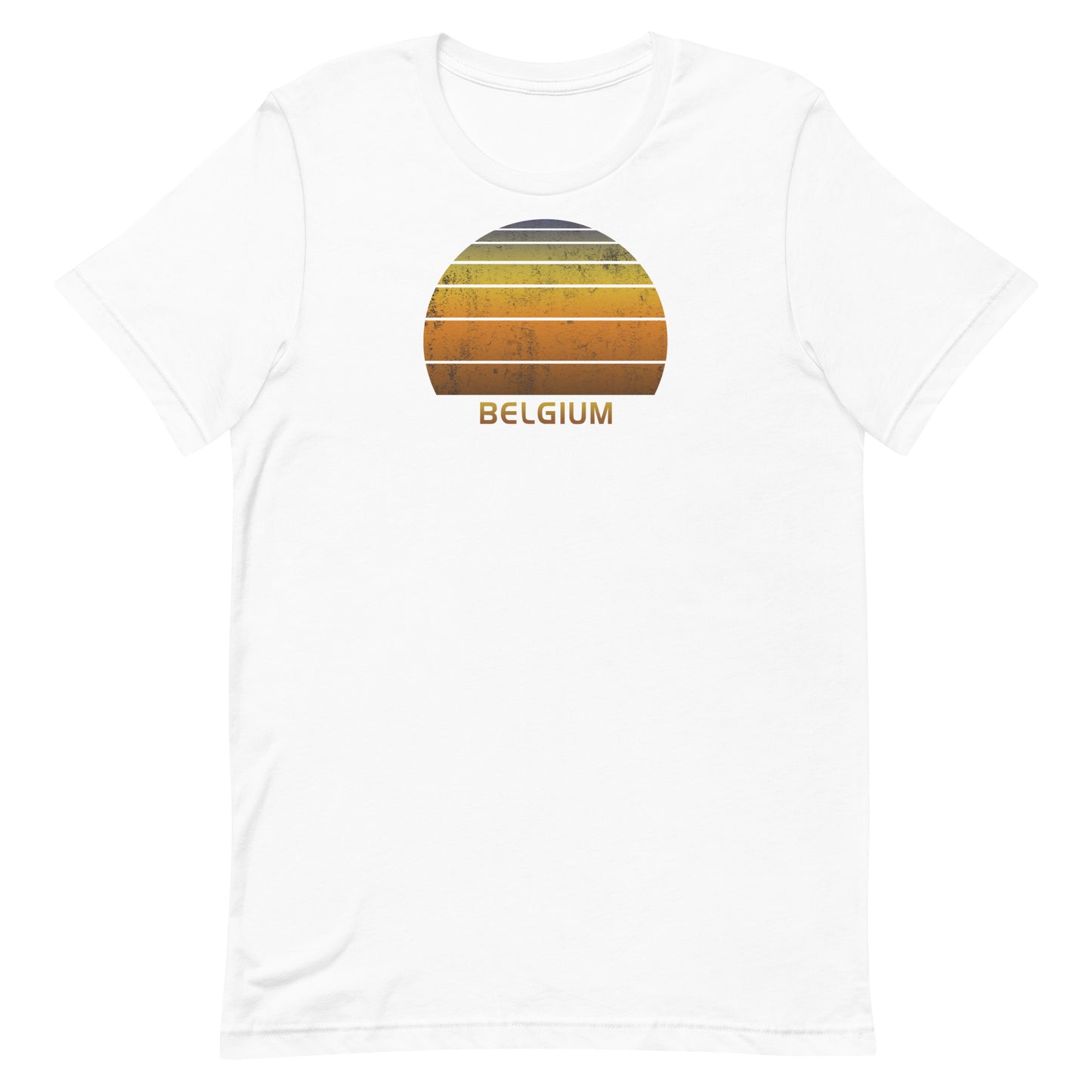 Retro Belgium Unisex T-Shirt Vintage Sunset Vacation Souvenir