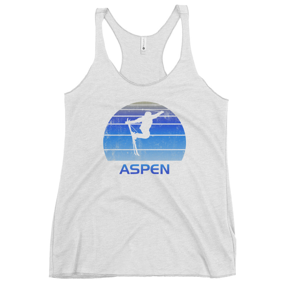 Retro Aspen Ski Fan Skiing Vintage Women's Racerback Tank Top