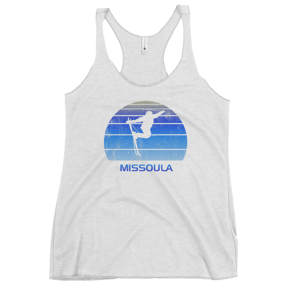 Retro Missoula Ski Fan Skier Gift Skiing Vintage Cool Women's Racerback Tank Top