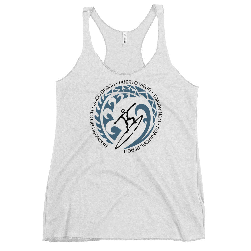 Costa Rica Rican Beach Women's Racerback Vintage Surfing Fan Lover