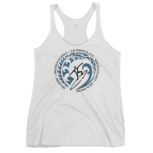 Northern California Beach Women's Racerback Vintage Surfing Fan Lover