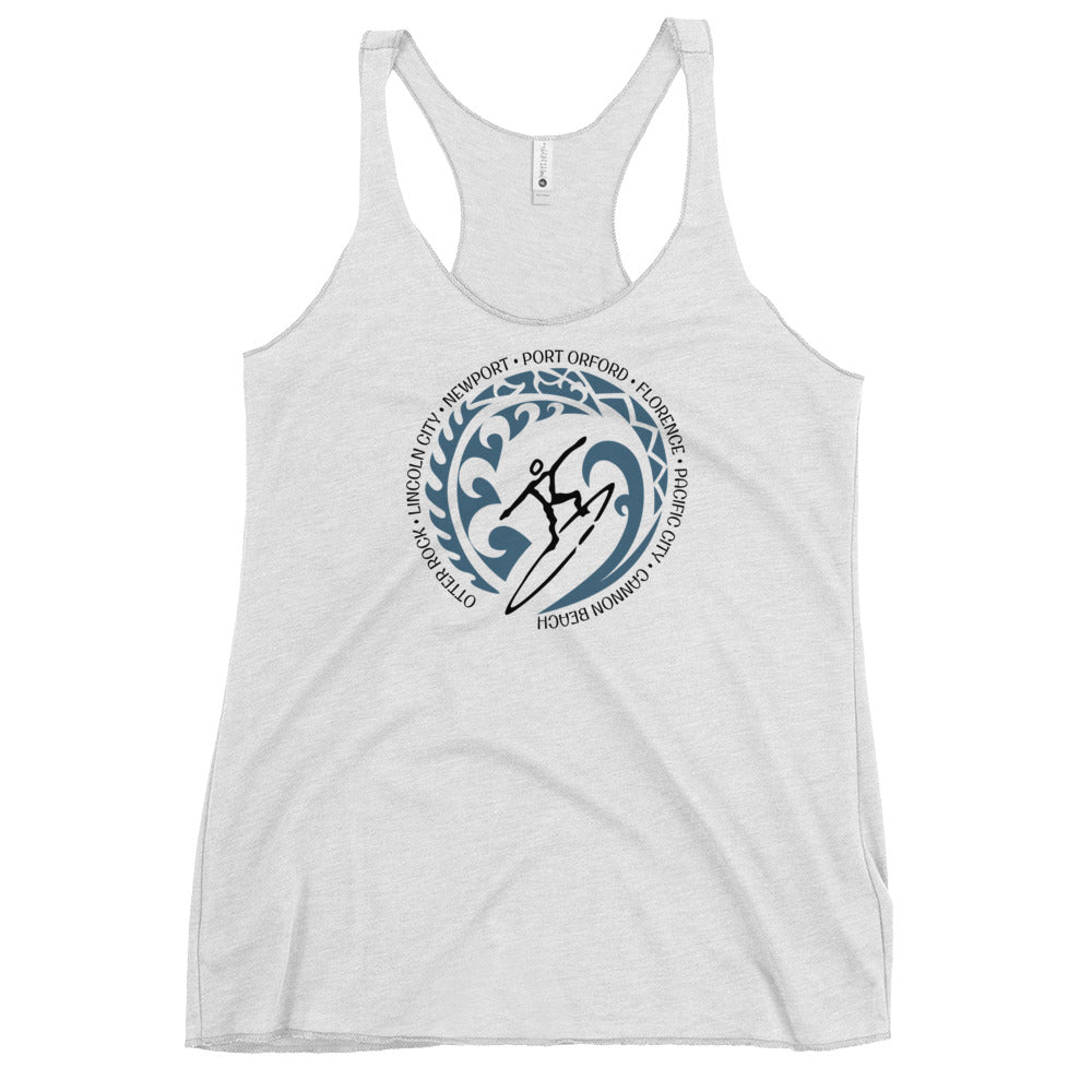 Oregon Beach Coast Women's Racerback Tank Top Vintage Surfing Fan Lover