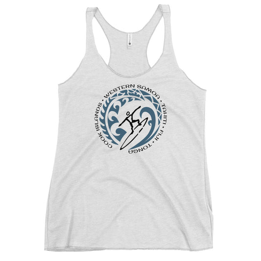 Pacific Islands Fiji Tonga Tahiti Ocean Women's Racerback Tank Top Vintage Surfing Fan Lover