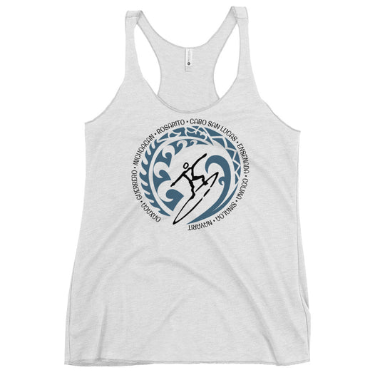 Mexico Mexican Playa Women's Racerback Tank Top Vintage Surfing Fan